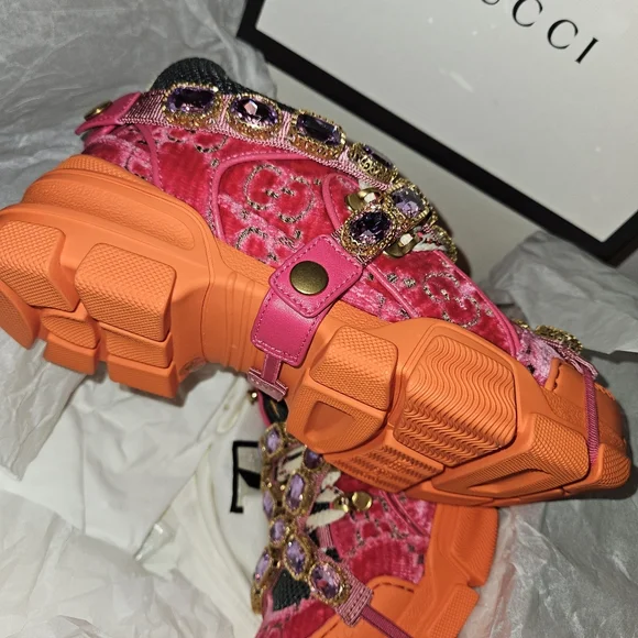 Gucci Women Flashtrek w/Pink Crystal (Special Edition) - NWT, Orginally $2250 - Picture 3 of 10